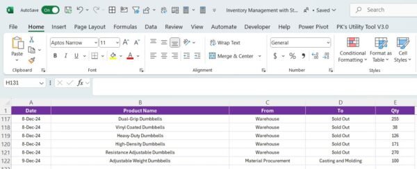 Inventory Management System with Product Stages in Excel - Image 5