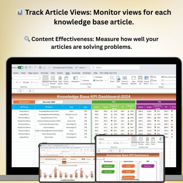 Knowledge Base KPI Dashboard in Excel