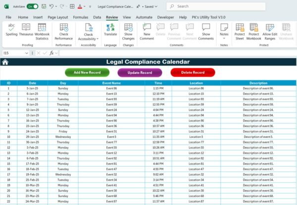 Legal Compliance Calendar in Excel - Image 8