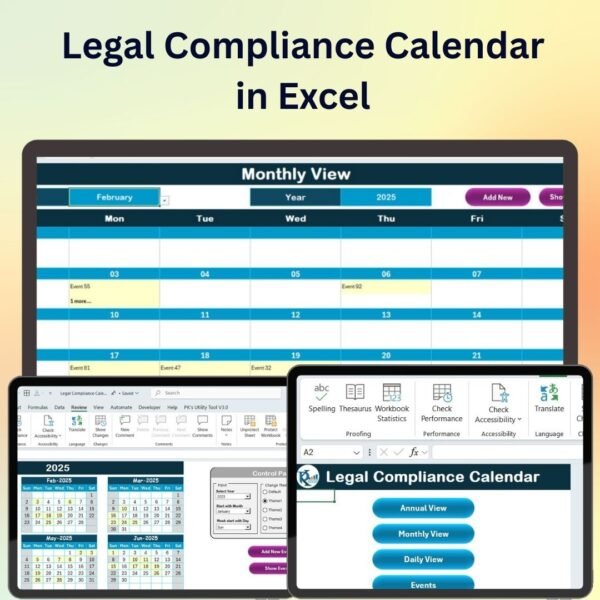 Legal Compliance Calendar in Excel