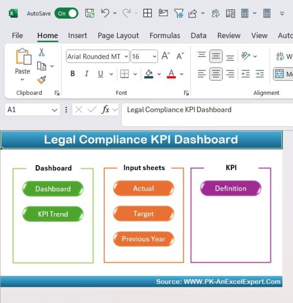 Legal Compliance KPI Dashboard in Excel - Image 2