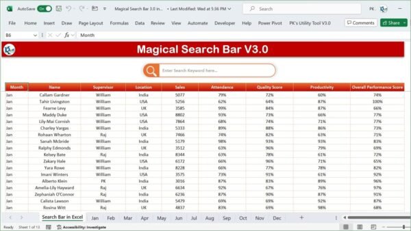 Magic Search Bar V3.0 in Excel - Image 2