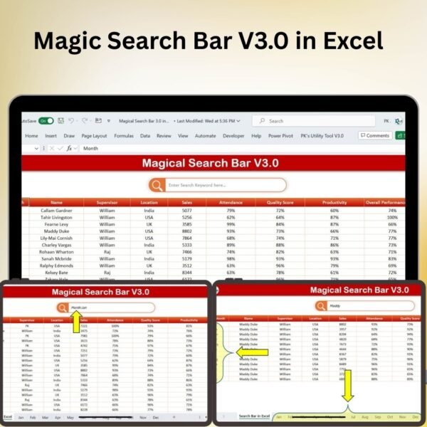 Magic Search Bar V3.0 in Excel