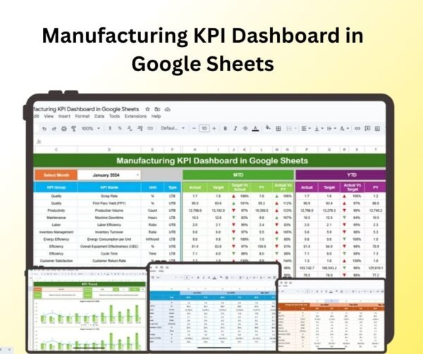 Manufacturing KPI Dashboard in Google Sheets