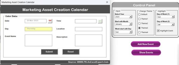 Marketing Asset Creation Calendar in Excel - Image 5