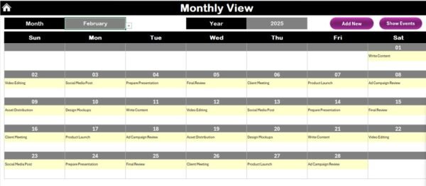 Marketing Asset Creation Calendar in Excel - Image 6