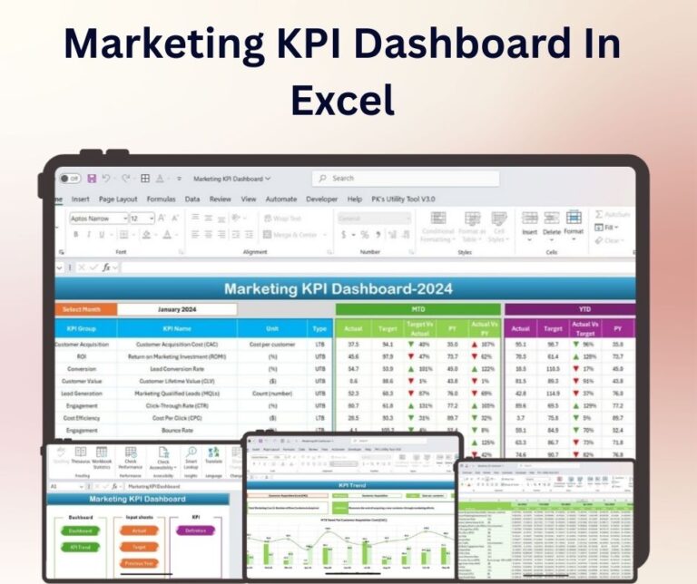 Marketing KPI Dashboard In Excel - Next Gen Templates