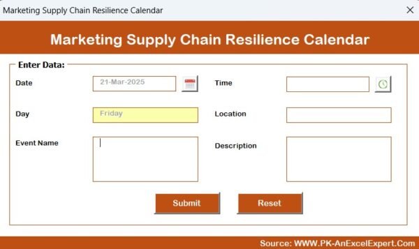 Marketing Supply Chain Resilience Calendar in Excel - Image 9