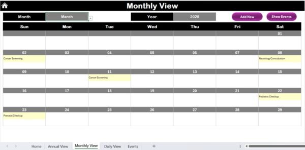 Medical Appointment Calendar in Excel - Image 5