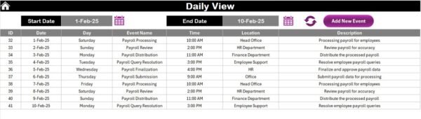 Medical Appointment Calendar in Excel - Image 7