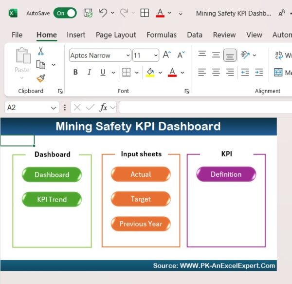 Mining Safety KPI Dashboard in Excel - Image 2