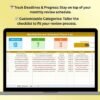 Monthly Review Schedule Checklist in Excel
