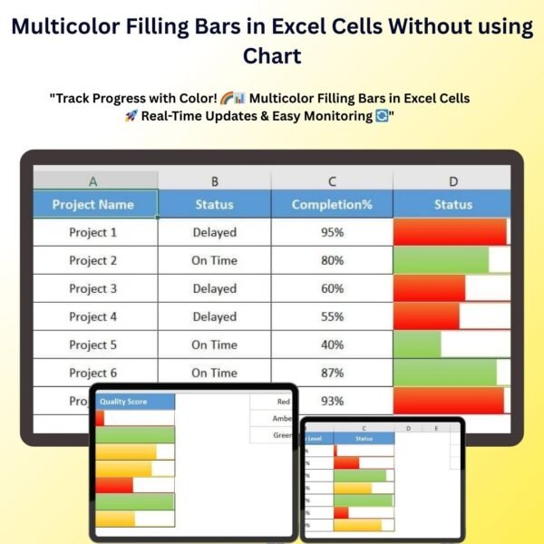 Multicolor Filling Bars in Excel Cells Without using Chart