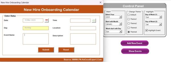 New Hire Onboarding Calendar in Excel - Image 5