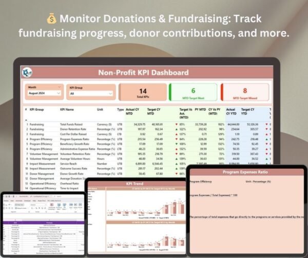 Non-Profit KPI Dashboard in Power BI