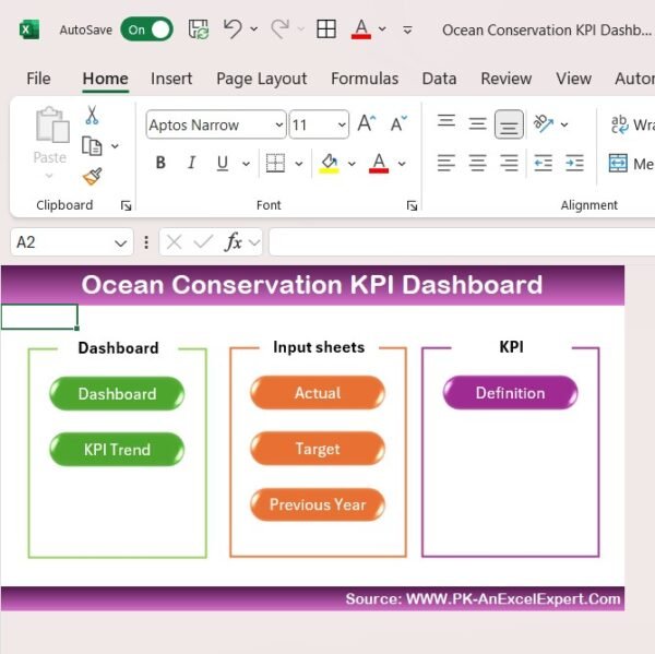 Ocean Conservation KPI Dashboard in Excel - Image 2