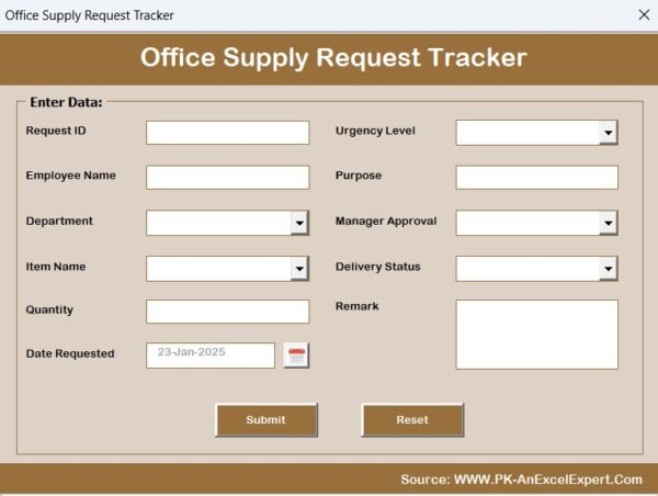 Office Supply Request Tracker in Excel - Image 6