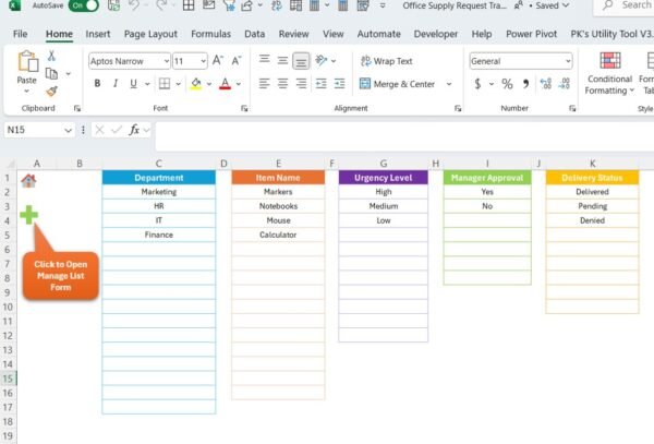 Office Supply Request Tracker in Excel - Image 8