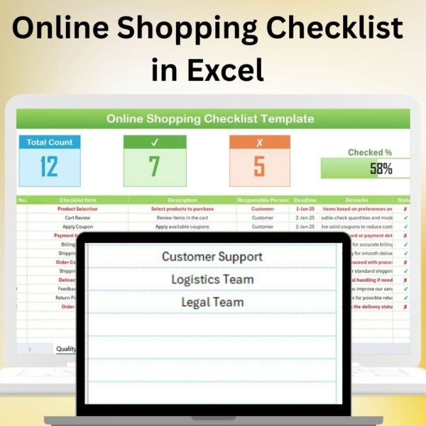 Online Shopping Checklist in Excel