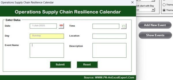 Operations Supply Chain Resilience Calendar in Excel - Image 5