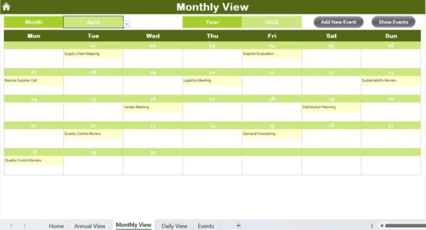 Operations Supply Chain Resilience Calendar in Excel - Image 6
