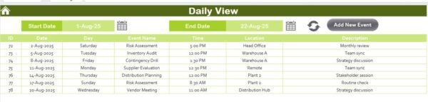 Operations Supply Chain Resilience Calendar in Excel - Image 7
