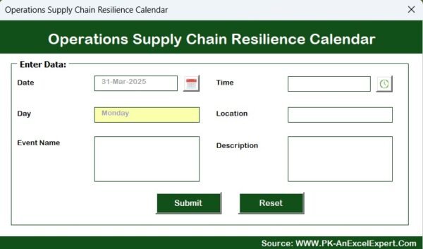 Operations Supply Chain Resilience Calendar in Excel - Image 9
