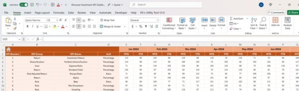 Personal Investment KPI Dashboard in Excel - Image 5