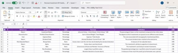 Personal Investment KPI Dashboard in Excel - Image 8