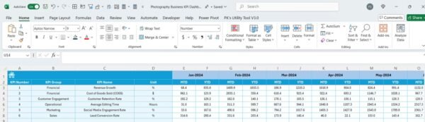 Photography Business KPI Dashboard in Excel - Image 6