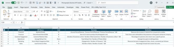 Photography Business KPI Dashboard in Excel - Image 8