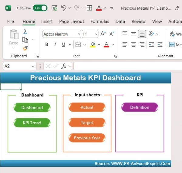 Precious Metals KPI Dashboard in Excel - Image 2