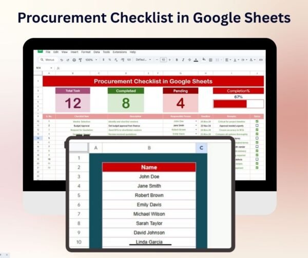 Procurement Checklist in Google Sheets