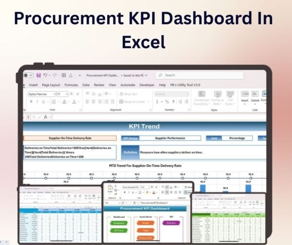 Procurement KPI Dashboard In Excel