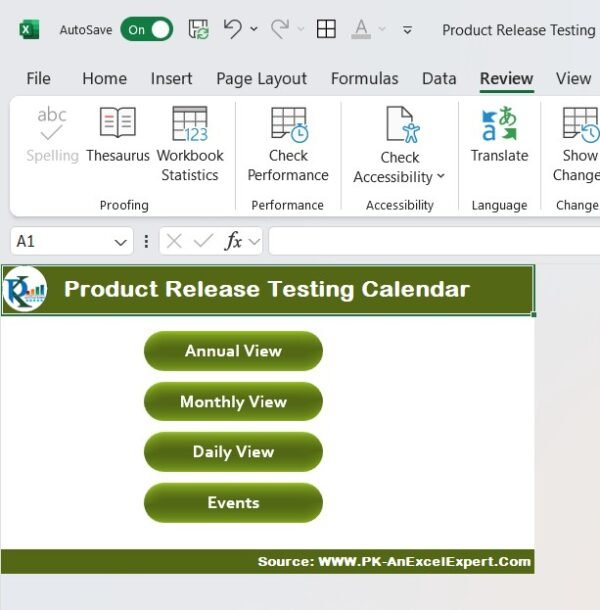 Product Release Testing Calendar in Excel - Image 2