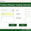 Product Release Testing Calendar in Excel - Image 9