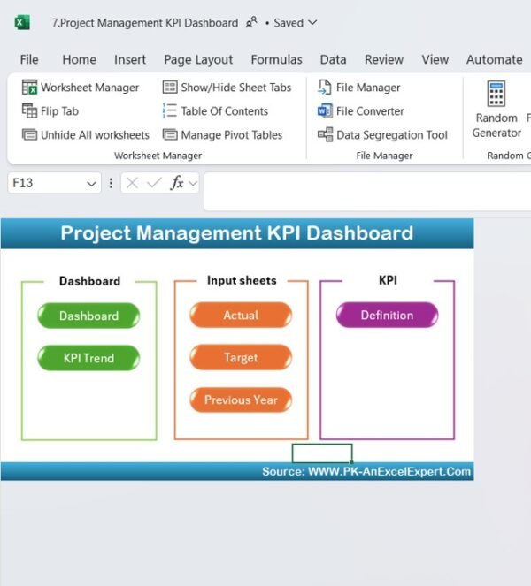 Project Management KPI Dashboard in Excel - Image 2