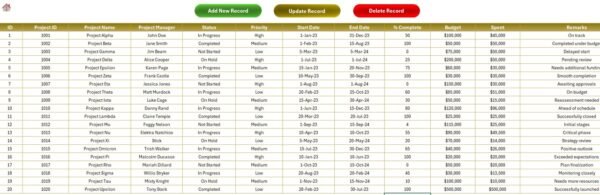 Project Status Update Tracker in Excel - Image 5