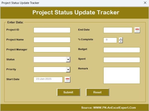 Project Status Update Tracker in Excel - Image 6