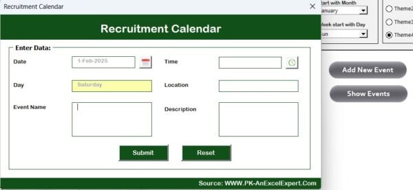 Recruitment Calendar in Excel - Image 4