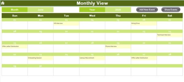 Recruitment Calendar in Excel - Image 6