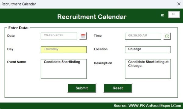 Recruitment Calendar in Excel - Image 10