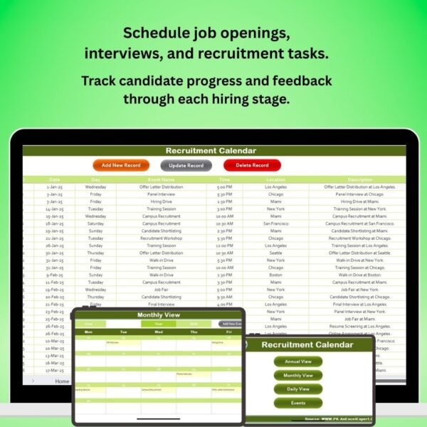 Recruitment Calendar in Excel