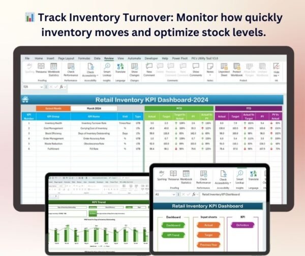 Retail Inventory KPI Dashboard in Excel