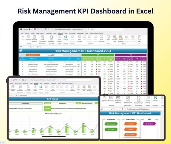 Risk Management KPI Dashboard in Excel