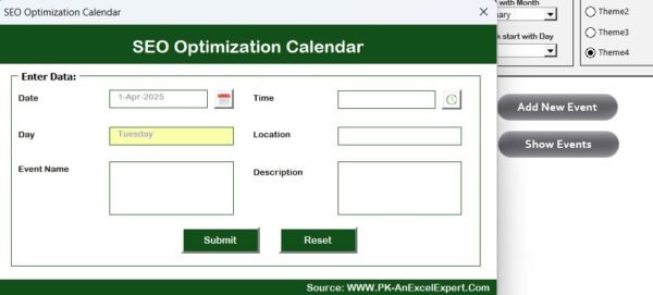SEO Optimization Calendar in Excel - Image 5