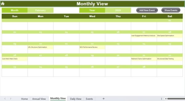 SEO Optimization Calendar in Excel - Image 6