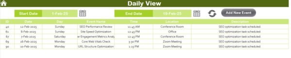 SEO Optimization Calendar in Excel - Image 7