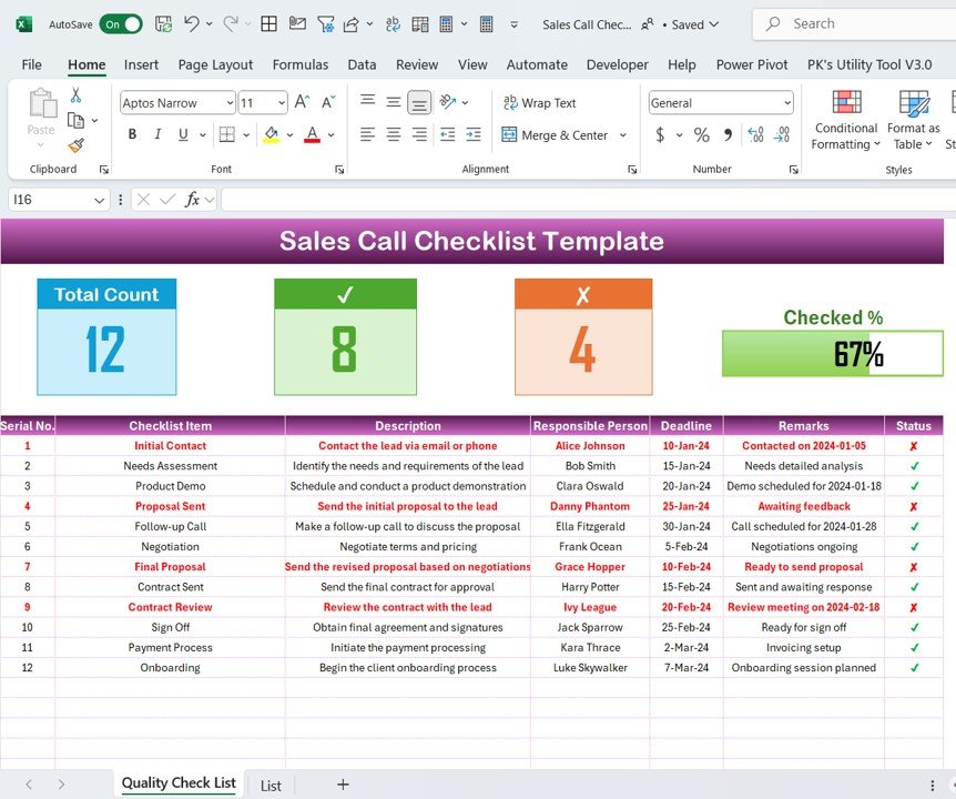 sales call checklist