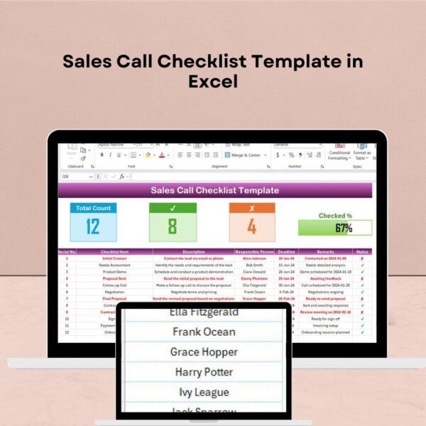Sales Call Checklist Template in Excel